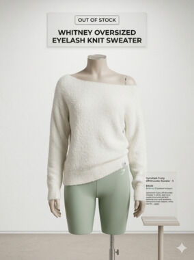 Gymshark Fuzzy Off-Shoulder Sweater - S